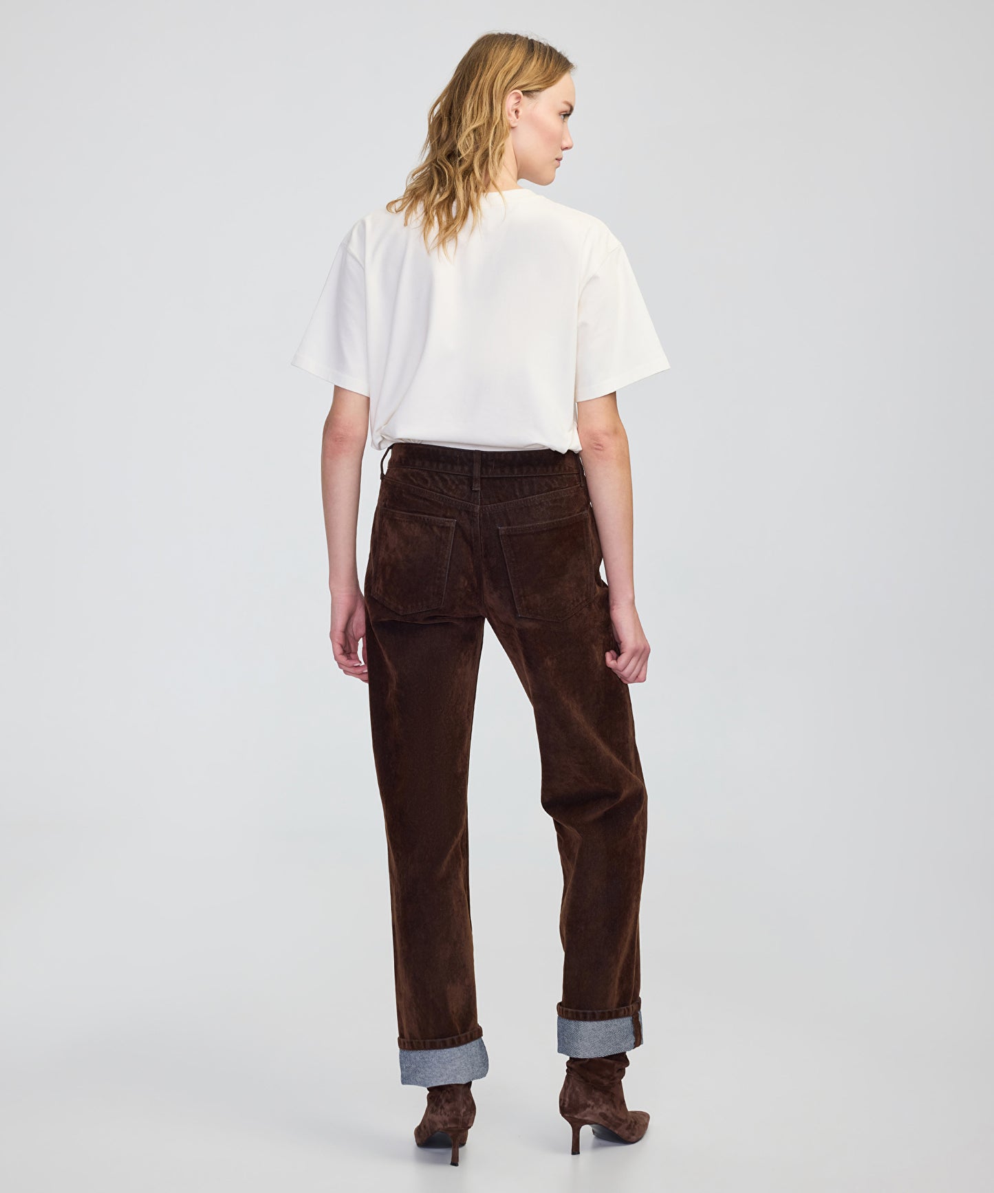 Flok Baskılı Wide Leg Fit Jean Pantolon