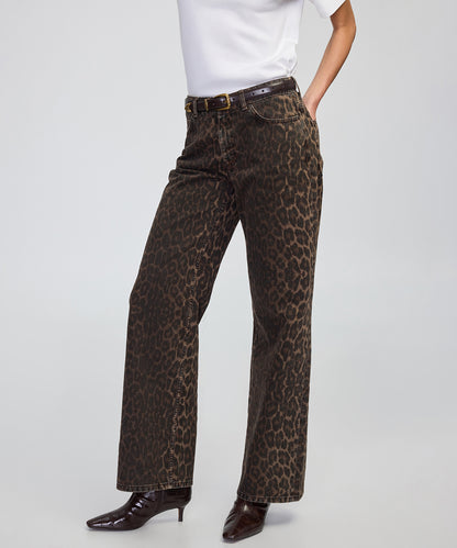 Leopar Desen Palazzo Jean Pantolon