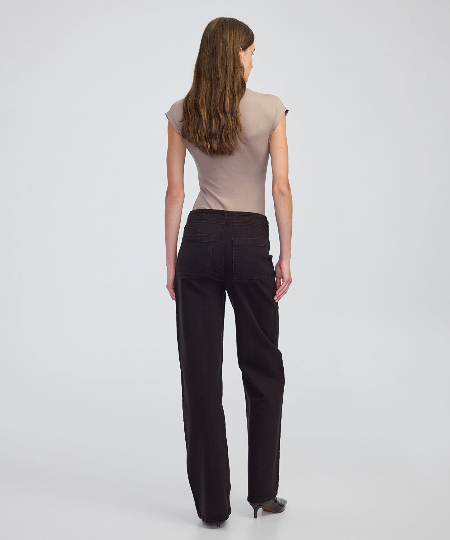 Zincir Aksesuarlı Wide Leg Jean Pantolon