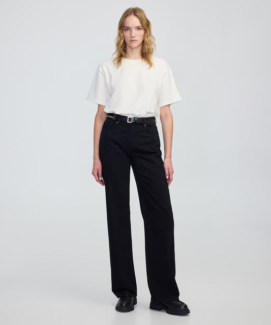 Zincirli Kemerli Wide Leg Jean Pantolon