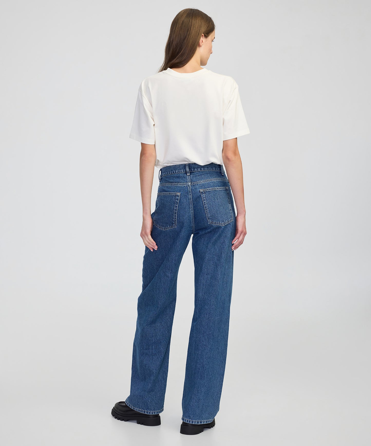 Asimetrik Bel Baggy Jean Pantolon