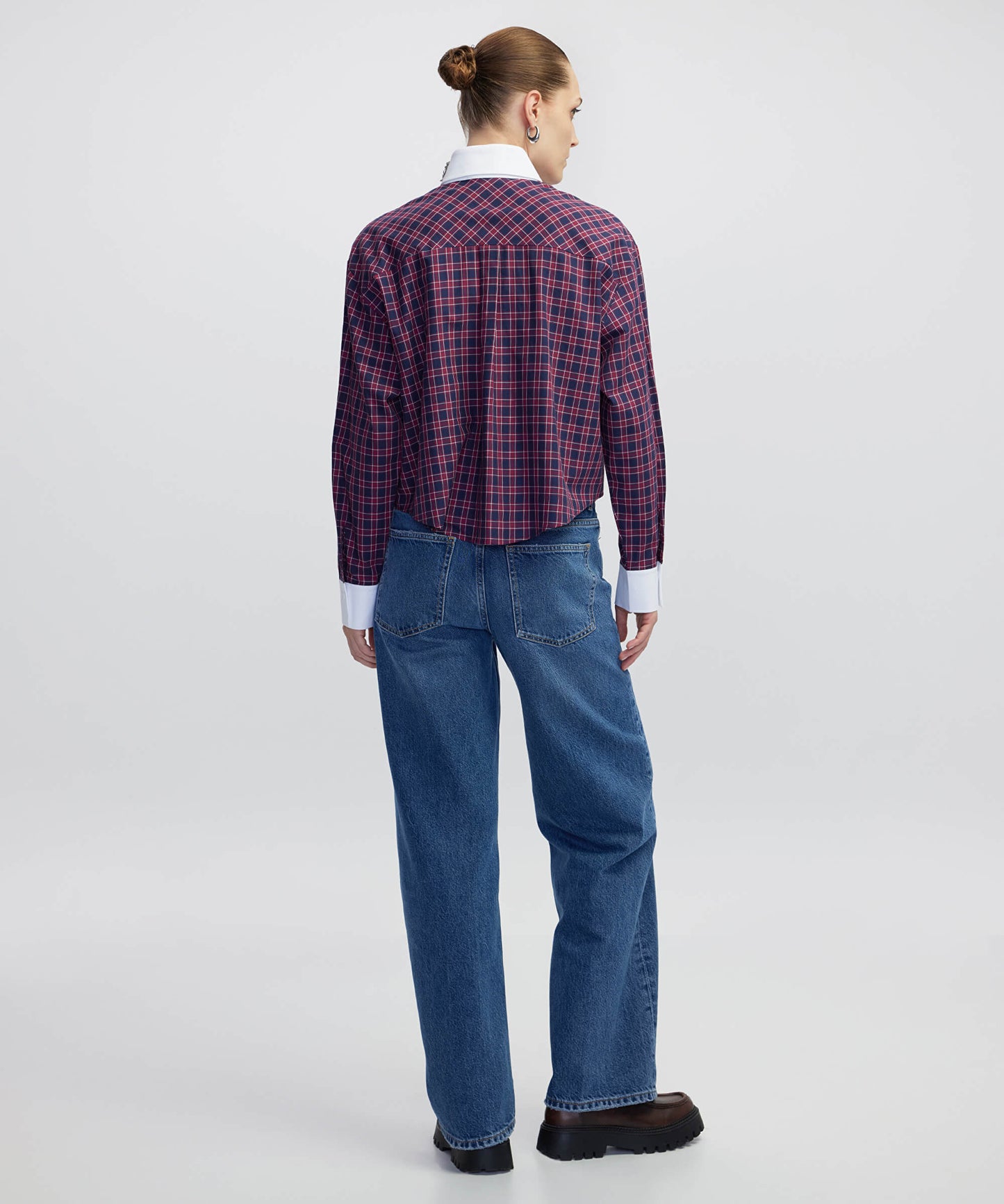 Aplikeli Ekose Desen Gömlek