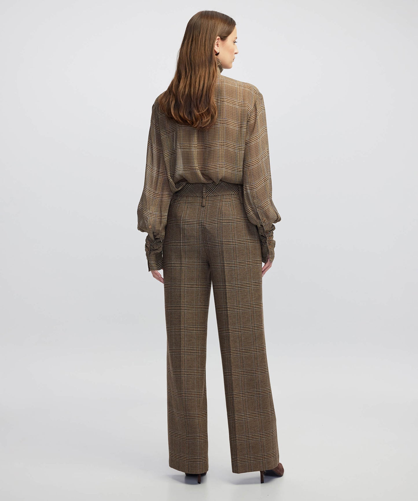 Fularlı Ekose Desen Gömlek