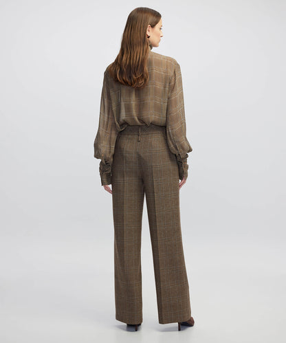 Fularlı Ekose Desen Gömlek