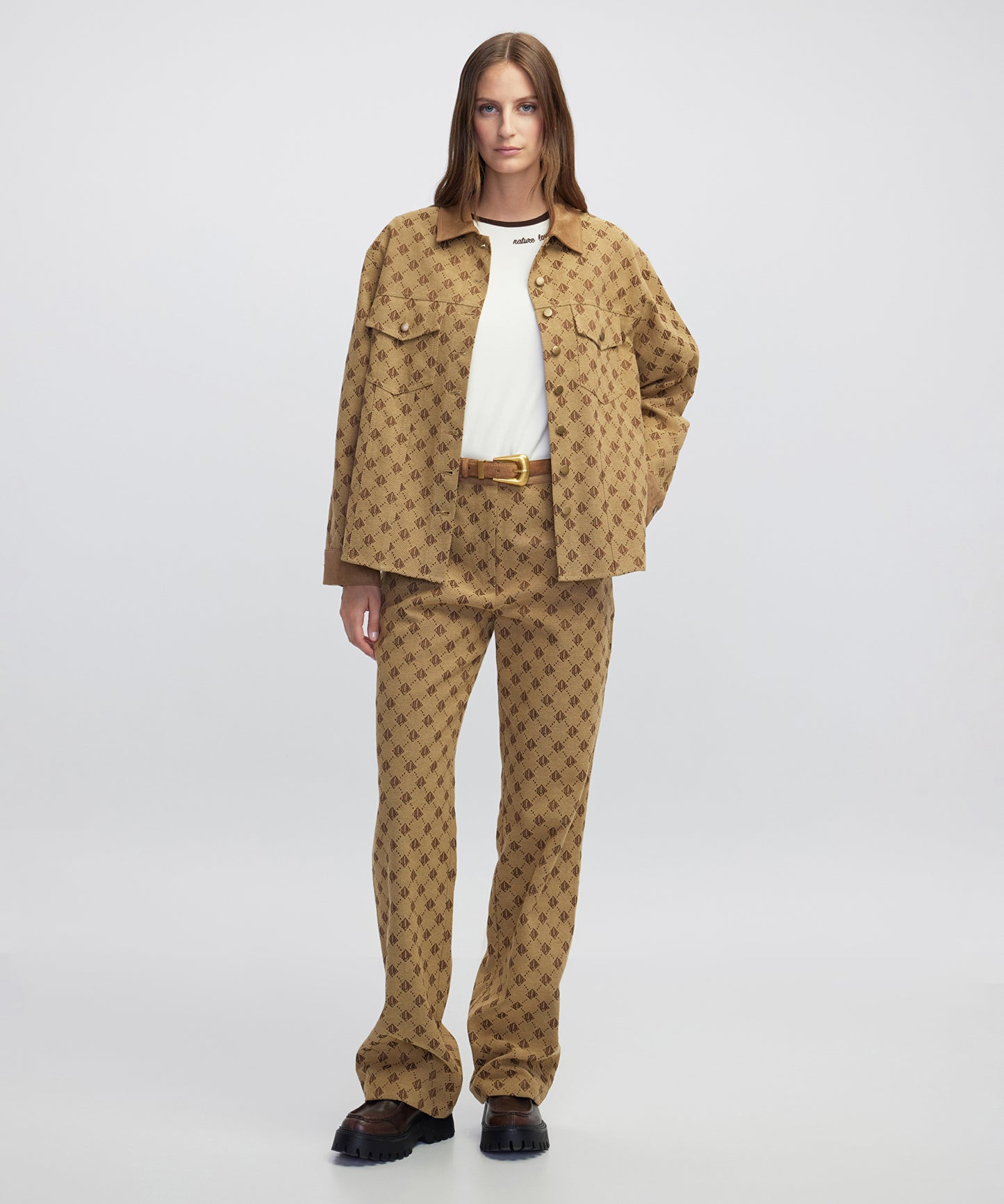 Monogram Jakarlı Gömlek