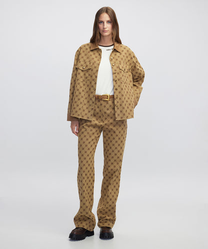 Monogram Jakarlı Gömlek