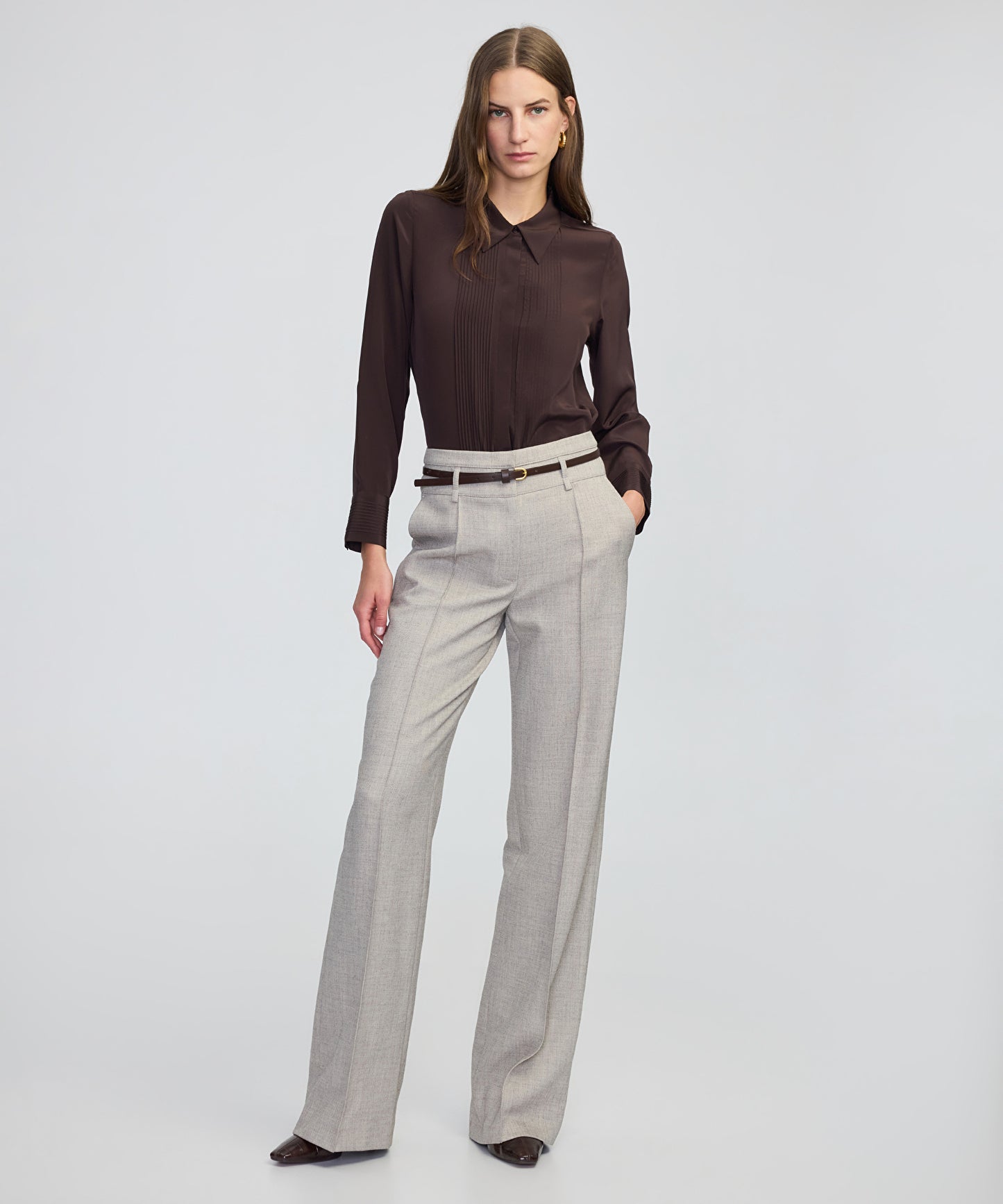 Nervürlü Ipek Gömlek