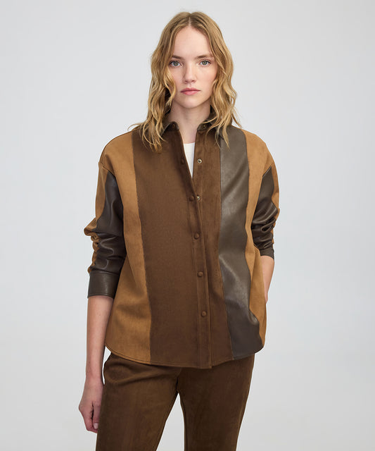 Kumaş Mix Colorblock Gömlek