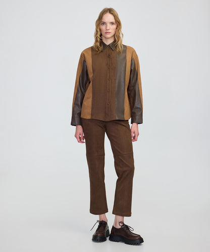 Kumaş Mix Colorblock Gömlek