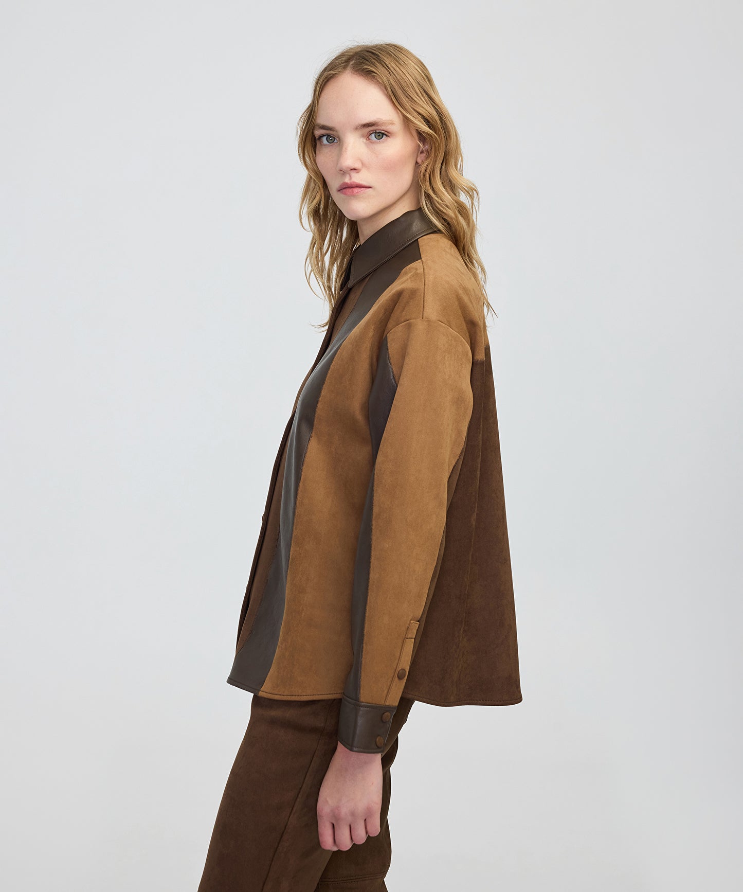 Kumaş Mix Colorblock Gömlek