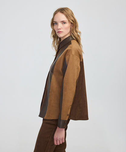 Kumaş Mix Colorblock Gömlek