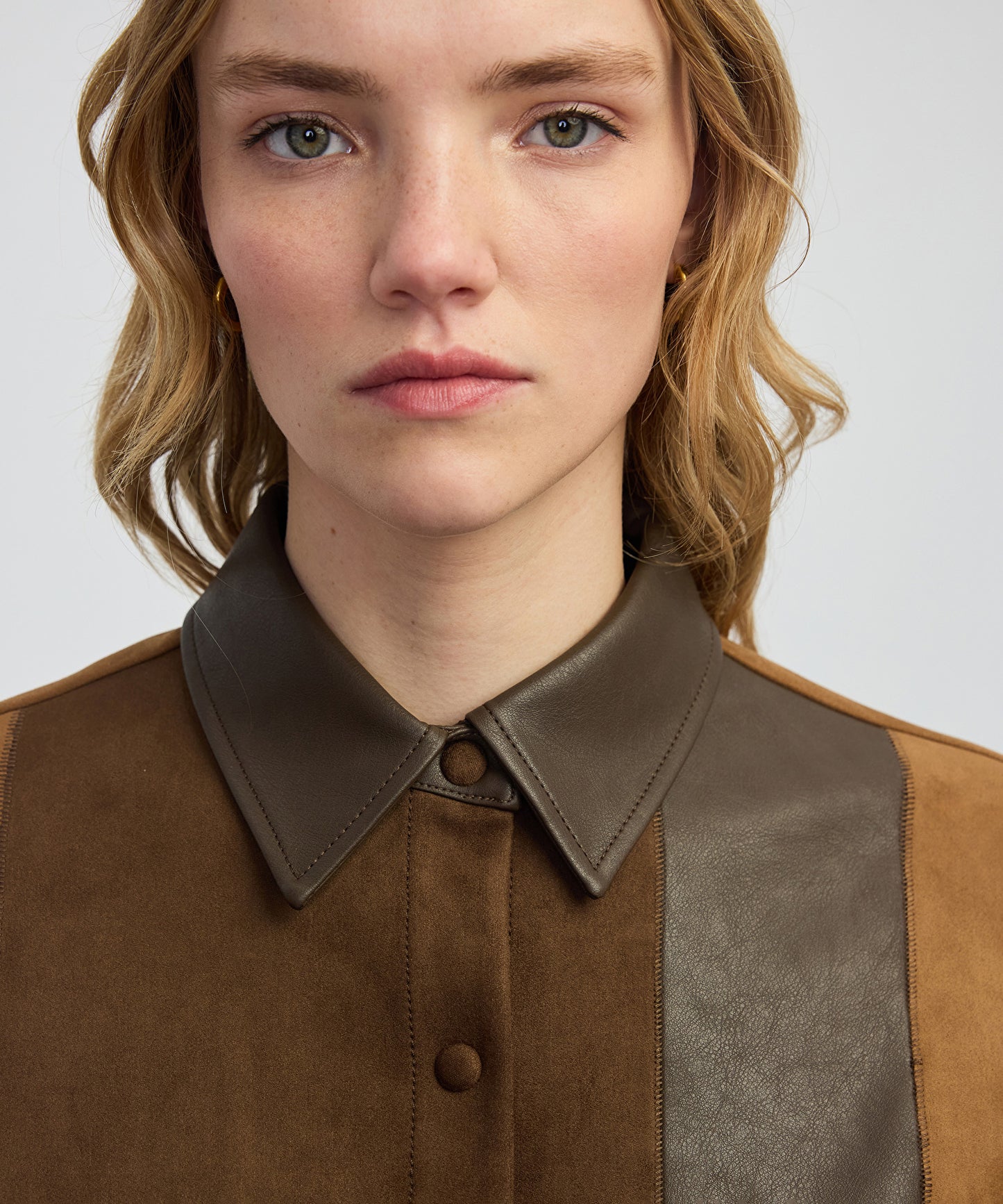 Kumaş Mix Colorblock Gömlek