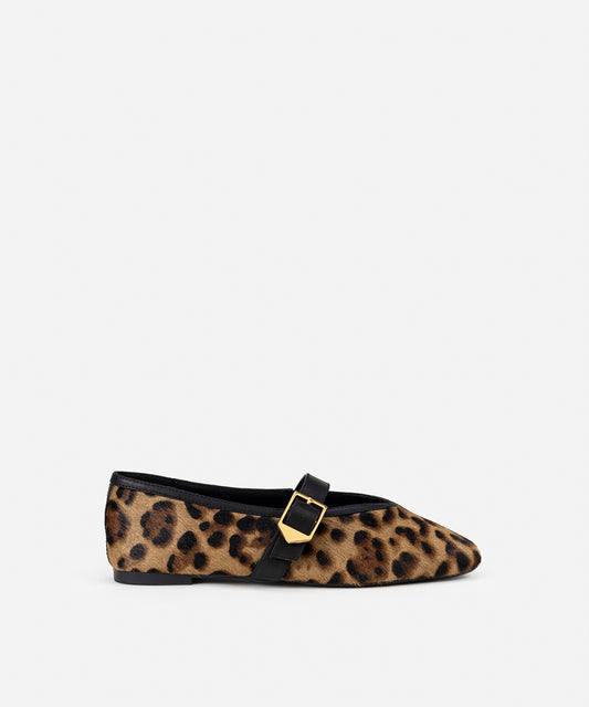 Leopar Desen Tay Tüyü Ayakkabı