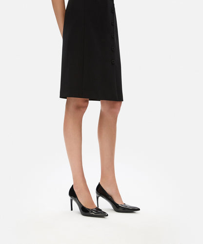 Deri Görünümlü Topuklu Ayakkabı