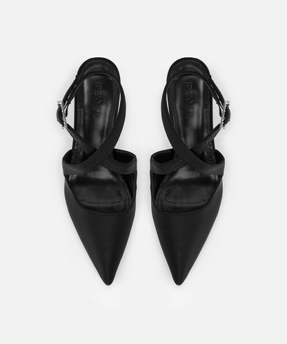 Kristal Taşlı Çaprak Bantlı Topuklu Ayakkabı