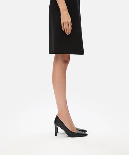 Deri Görünümlü Topuklu Ayakkabı