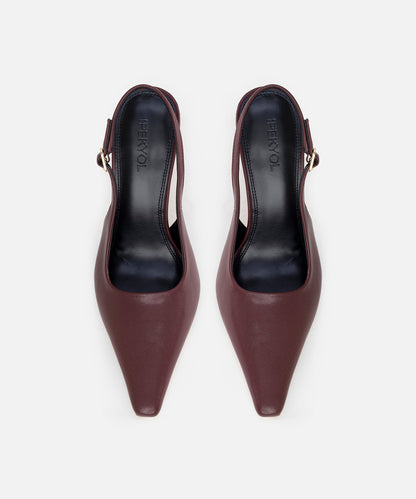 Deri Görünümlü Topuklu Ayakkabı