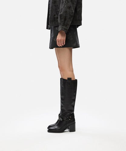 %100 Deri Metal Tokalı Çizme