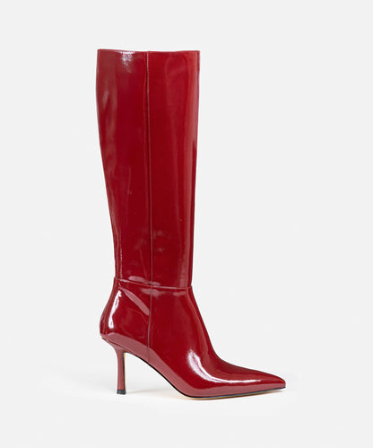 Rugan Görünümlü Topuklu Çizme