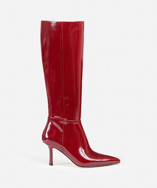 Rugan Görünümlü Topuklu Çizme