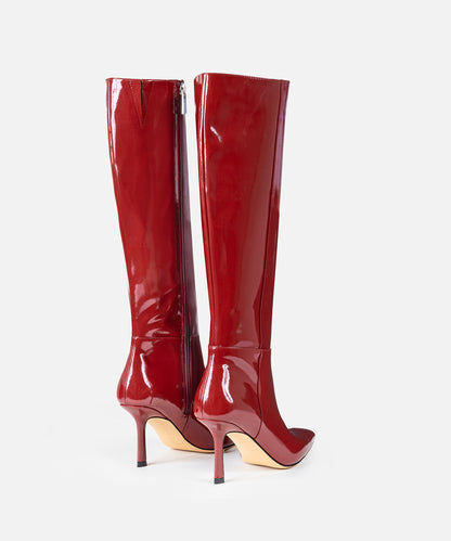 Rugan Görünümlü Topuklu Çizme