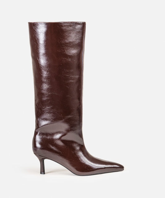 Deri Görünümlü Sivri Burun Çizme