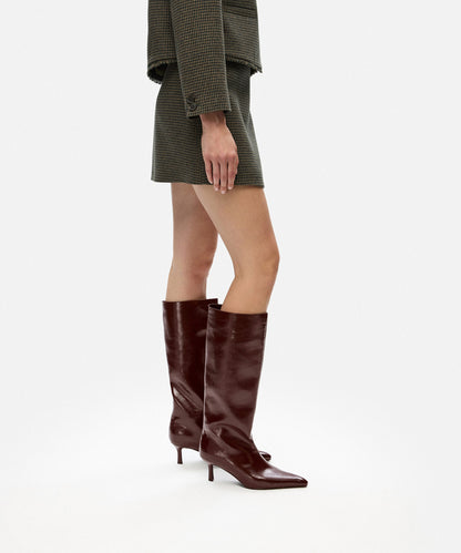 Deri Görünümlü Sivri Burun Çizme