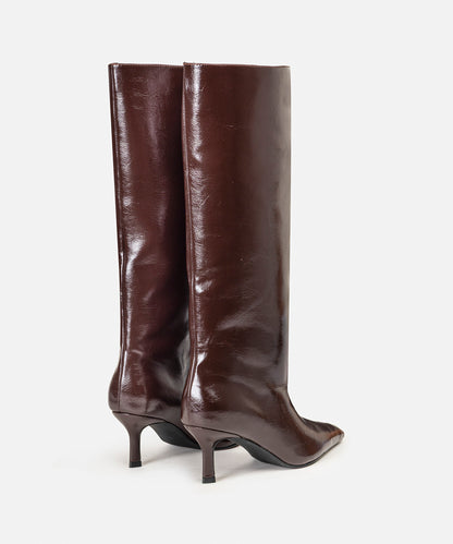 Deri Görünümlü Sivri Burun Çizme