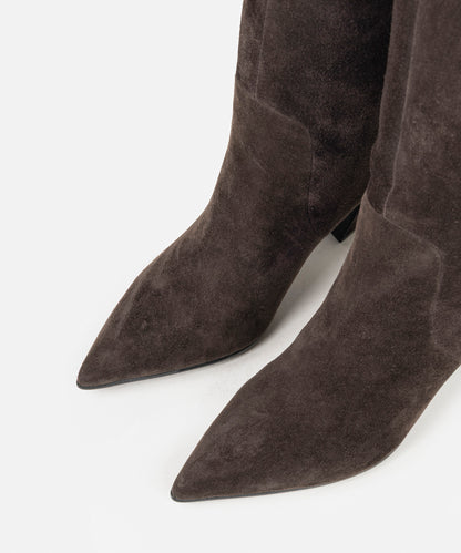 %100 Deri Topuklu Çizme