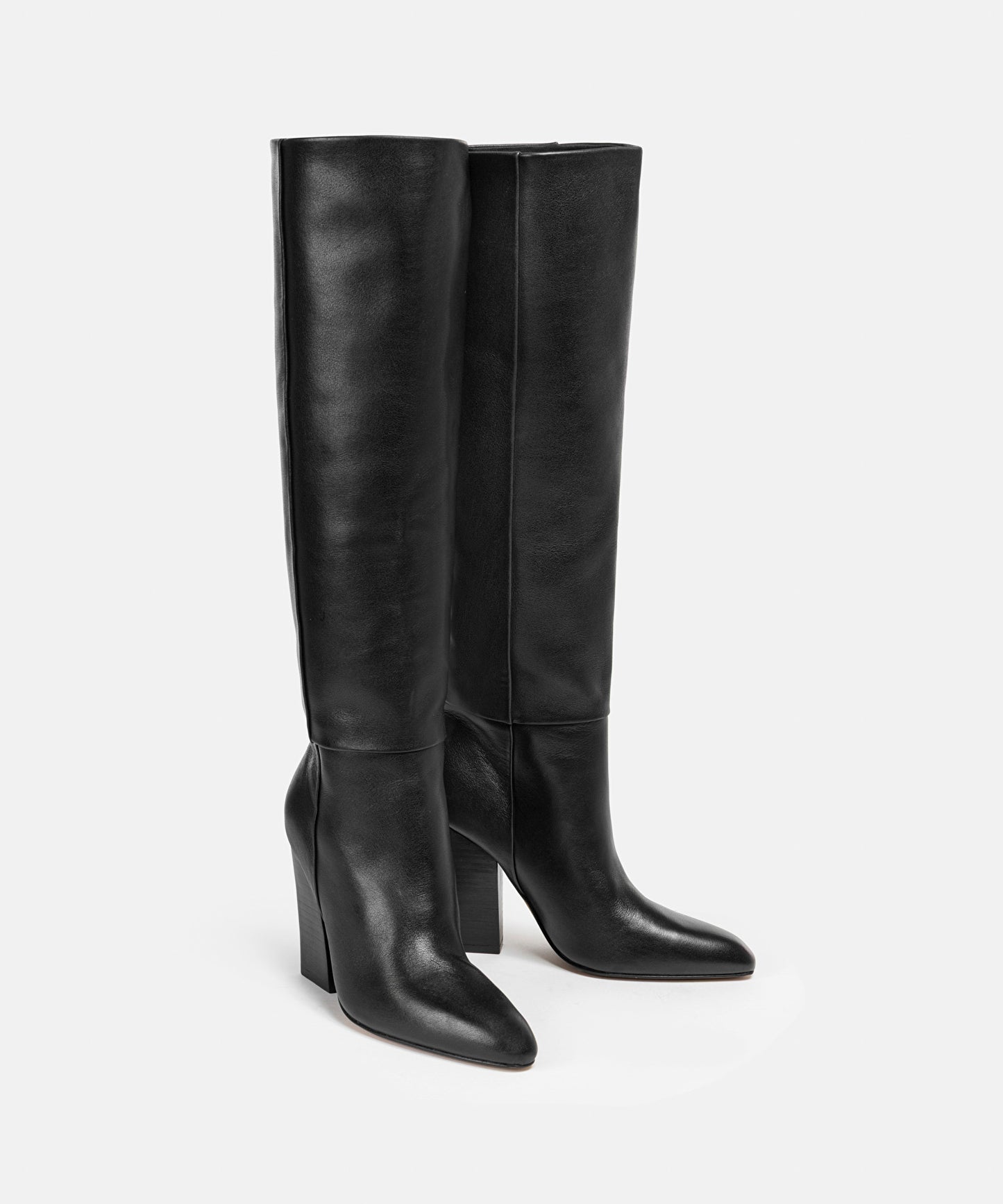 Blok Topuklu Deri Çizme
