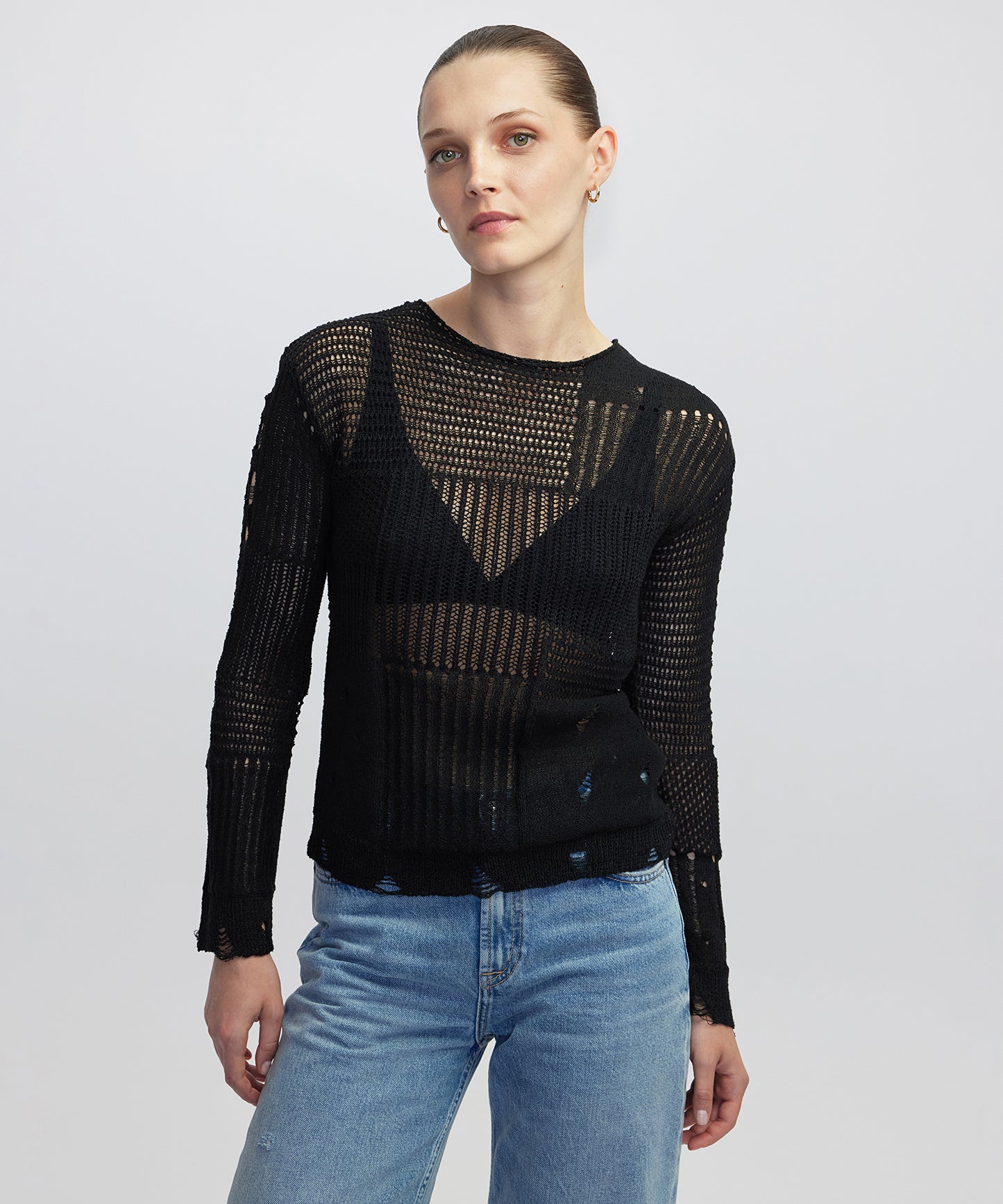 Eskitme Efektli Ajurlu Triko