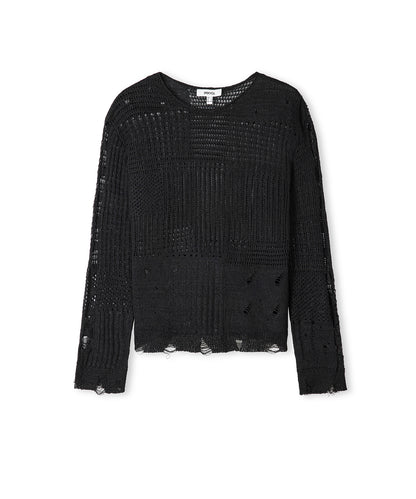 Eskitme Efektli Ajurlu Triko