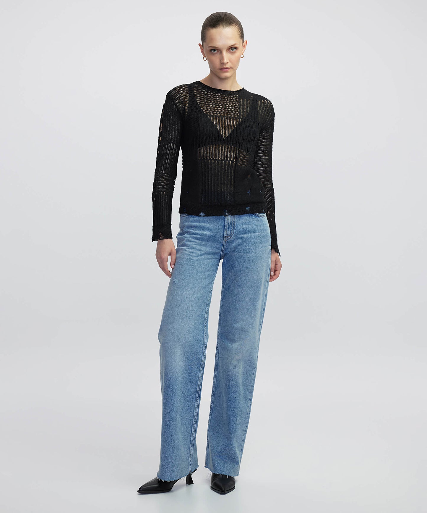 Eskitme Efektli Ajurlu Triko