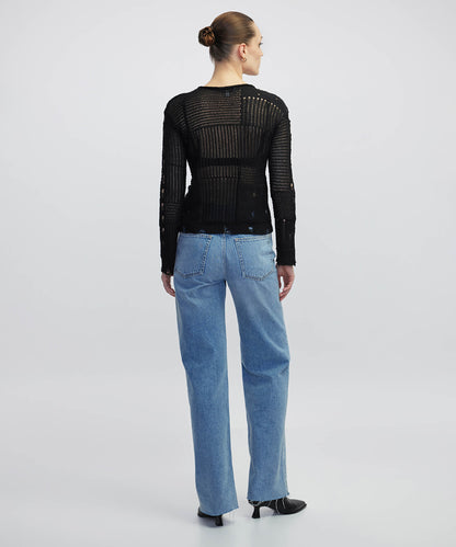 Eskitme Efektli Ajurlu Triko