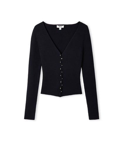 Metal Aksesuarlı Triko Hırka