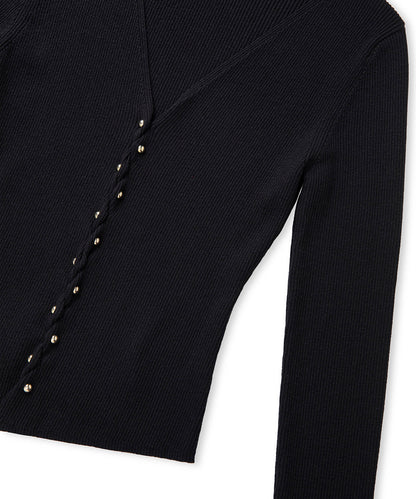 Metal Aksesuarlı Triko Hırka