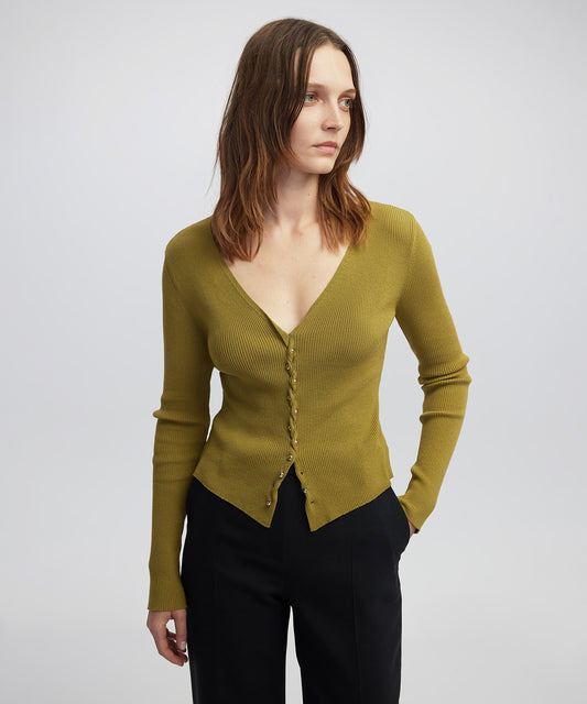 Metal Aksesuarlı Triko Hırka