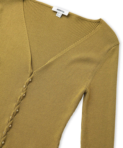 Metal Aksesuarlı Triko Hırka