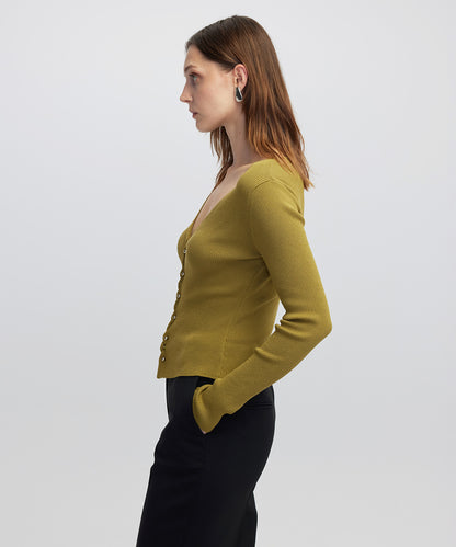 Metal Aksesuarlı Triko Hırka