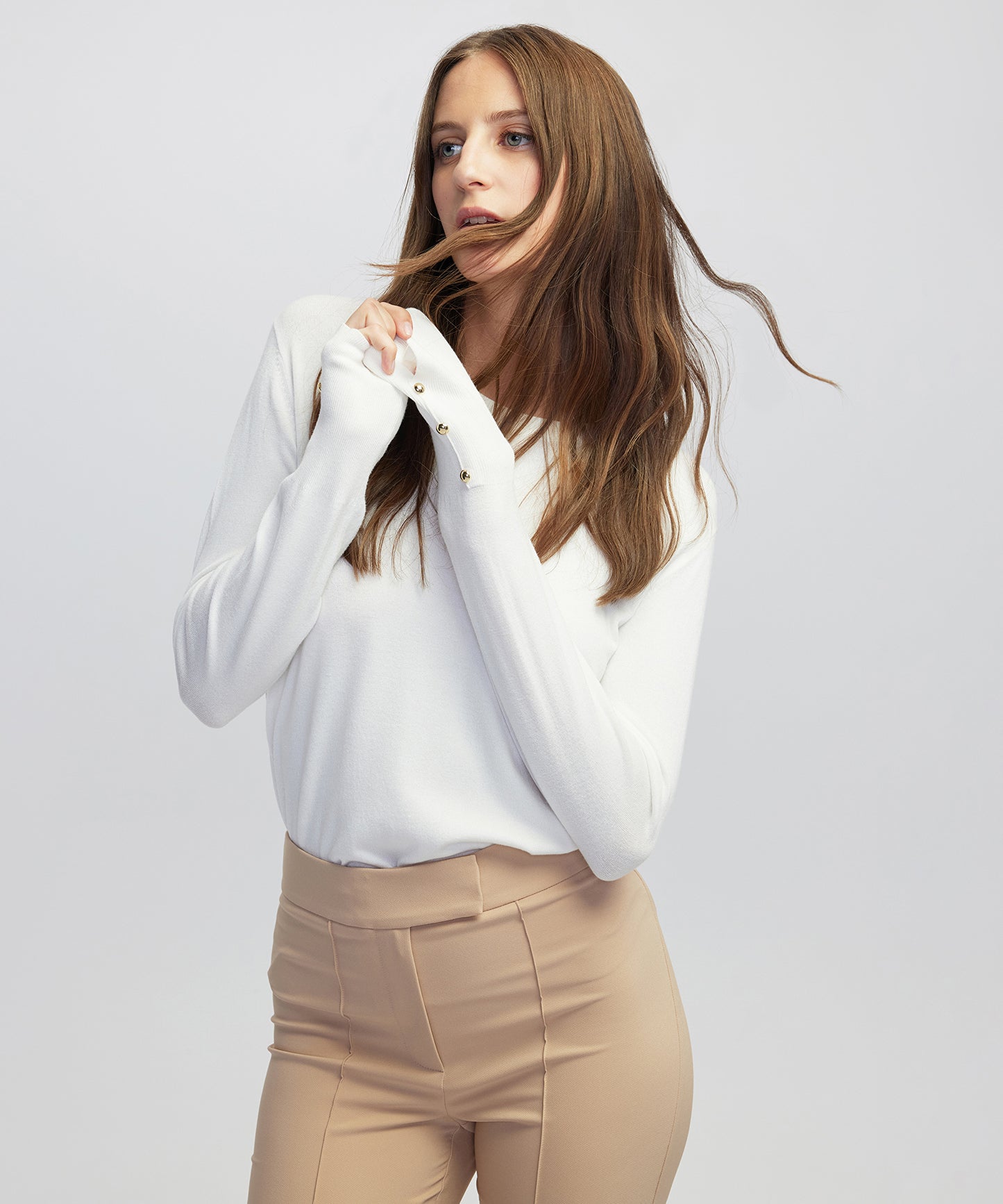 Kontrast Düğmeli Triko