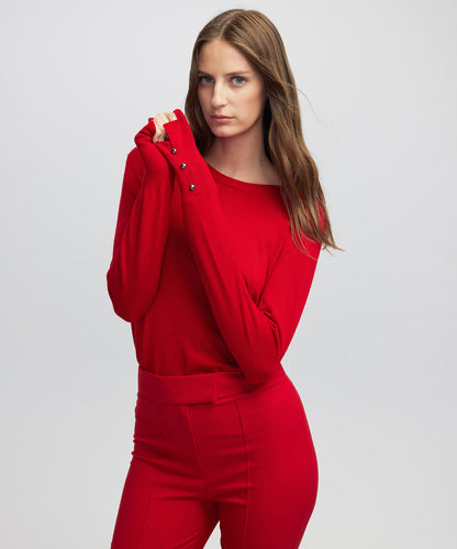 Kontrast Düğmeli Triko