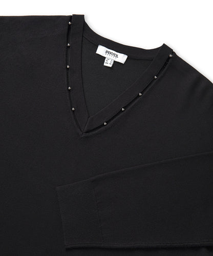 Metal Aksesuarlı Cutout Triko
