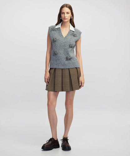 Kontrast Yakalı Işlemeli Süveter