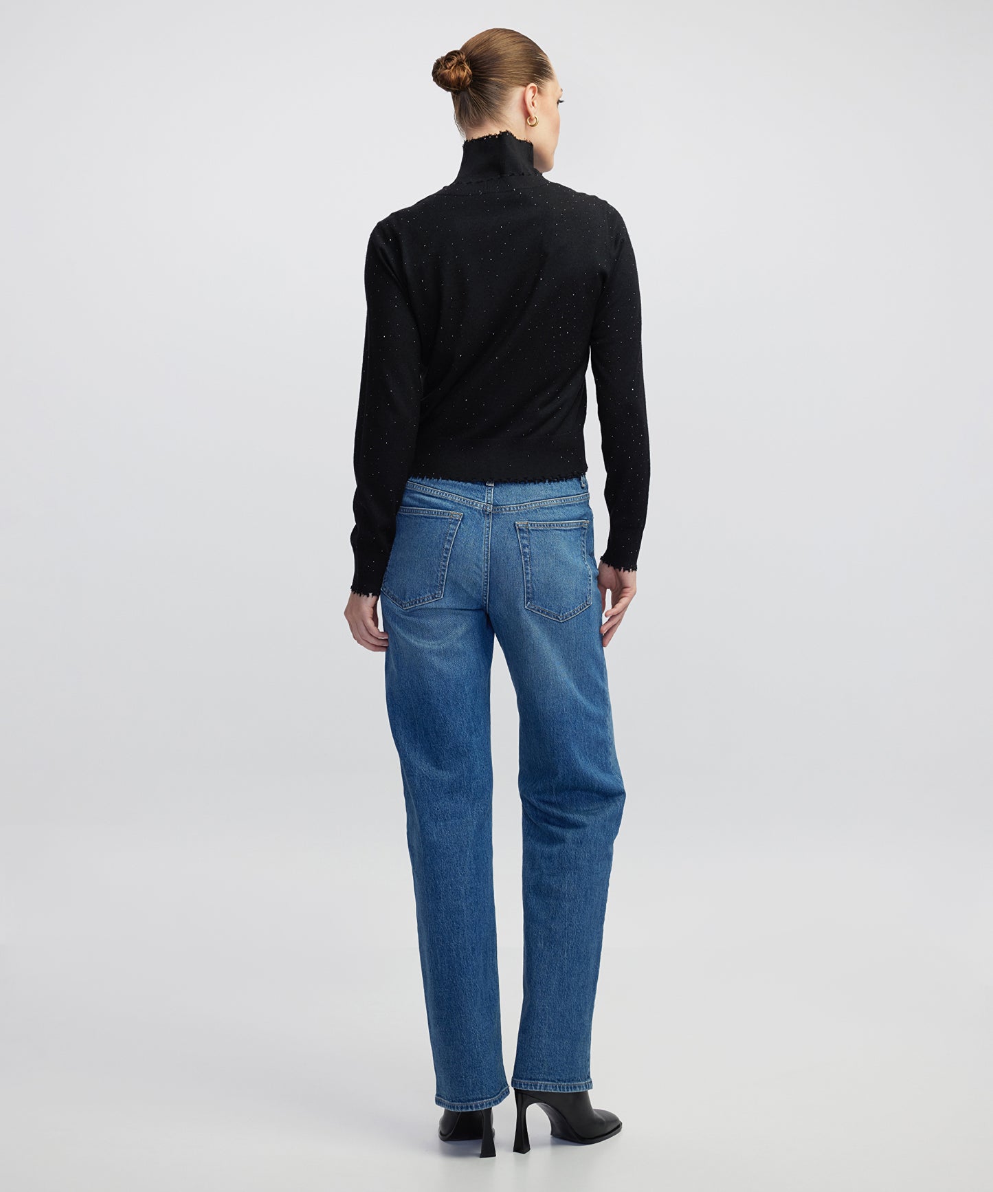 Hotfix Baskılı Raw Edge Hırka