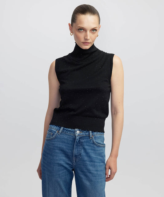 Balıkçı Yaka Hotfix Baskılı Triko