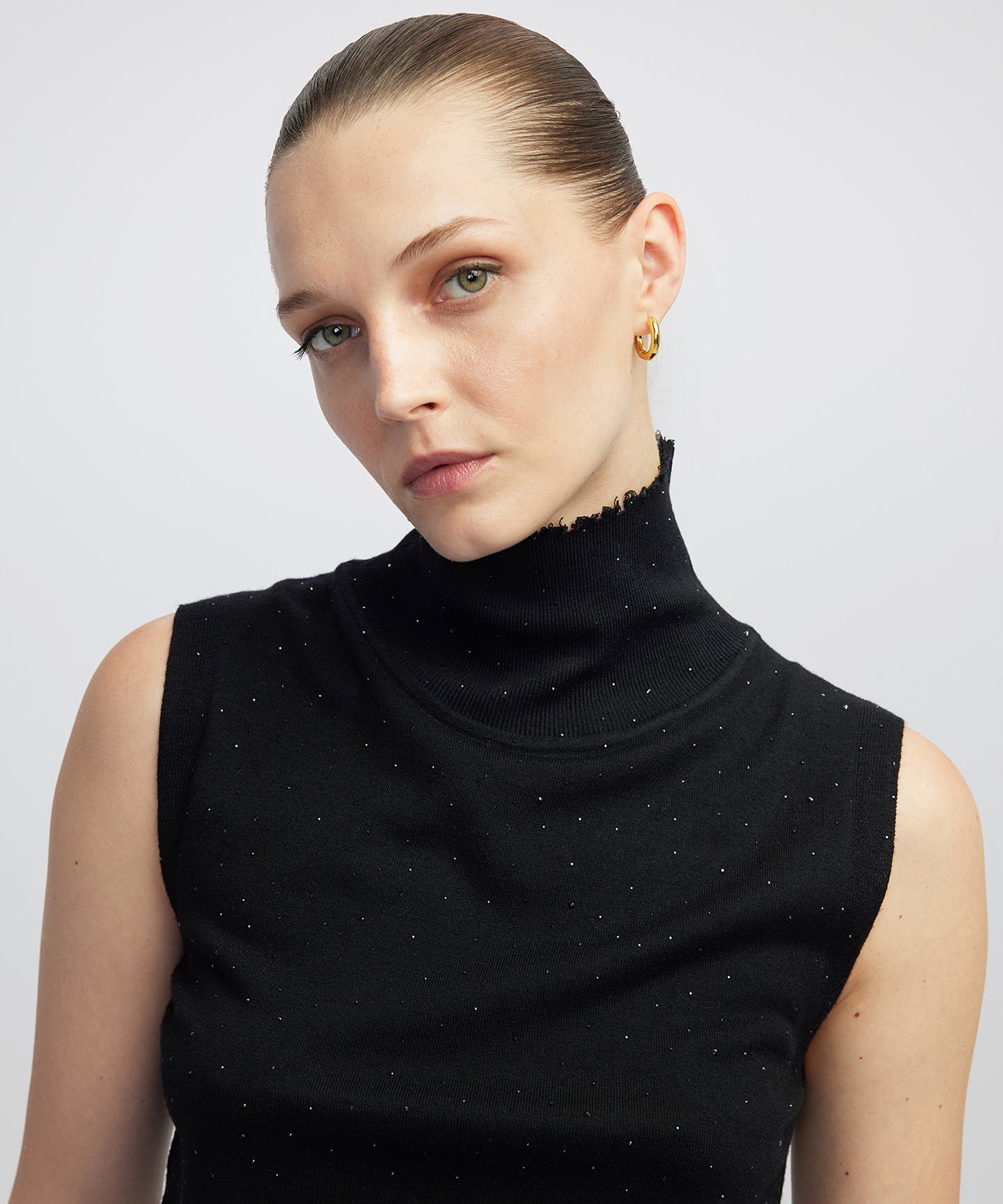 Balıkçı Yaka Hotfix Baskılı Triko