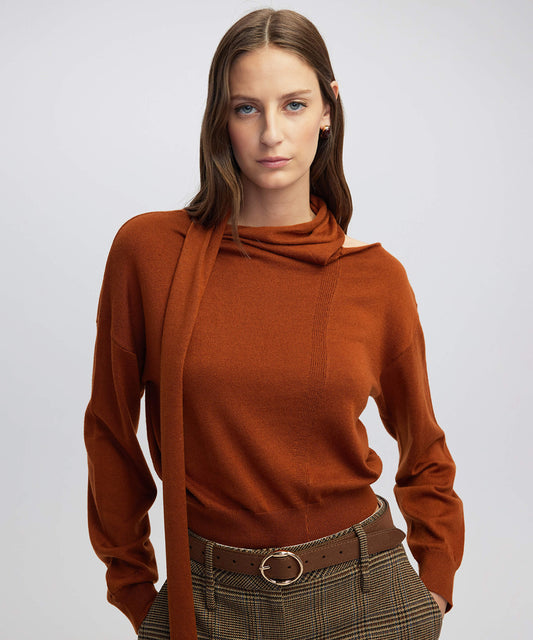 Atkı Aksesuarlı Triko