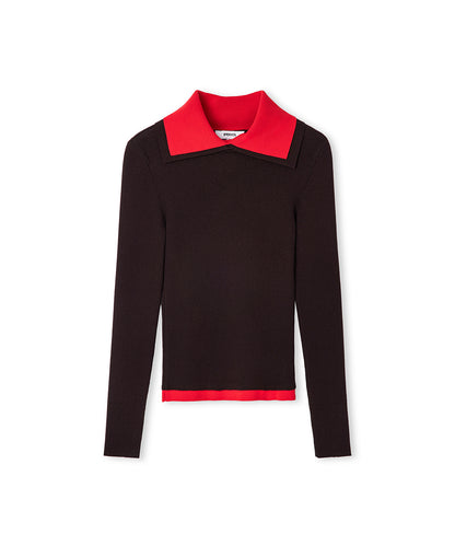 Çift Parça Görünüm Colorblock Triko