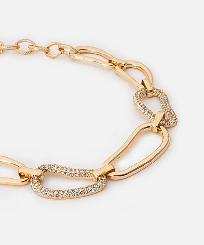 Kontrast Kristal Taşlı Zincir Kolye