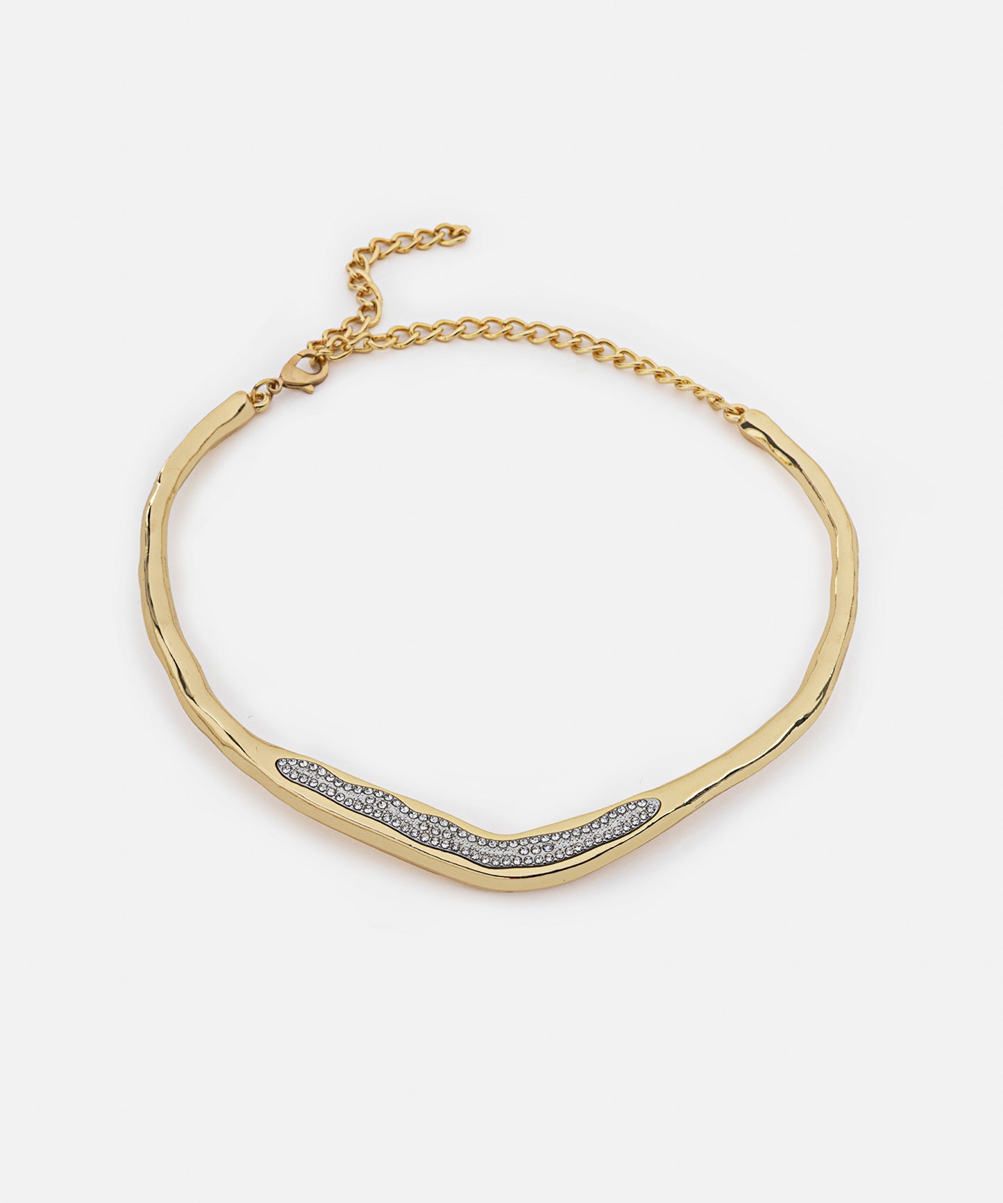 Kontrast Kristal Taşlı Plaka Kolye